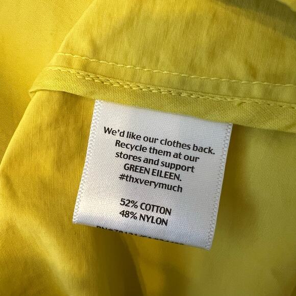 Eileen Fisher Anorak Windbreaker Rain Jacket Full Zip High Collar Yellow - Picture 5 of 7